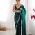 Green tissue satin sequins saree with unstitched blouse piece.