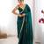 Green tissue satin sequins saree with unstitched blouse piece.