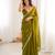 Mehendi tissue satin sequins saree with unstitched blouse piece.