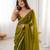 Mehendi tissue satin sequins saree with unstitched blouse piece.