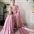 Onion tissue satin sequins saree with unstitched blouse piece.