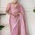 Onion tissue satin sequins saree with unstitched blouse piece.