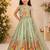 Mintgreen chinon silk sequence embroidery work lehenga choli for kids