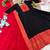 black color rich red-gold zari border with traditional motifs silk blend gown set