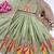 Mintgreen chinon silk sequence embroidery work lehenga choli for kids