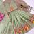 Mintgreen chinon silk sequence embroidery work lehenga choli for kids