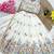 White chinon silk sequence embroidery work lehenga choli for kids
