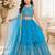 Skyblue chinon silk sequence embroidery work lehenga choli for kids