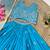 Skyblue chinon silk sequence embroidery work lehenga choli for kids