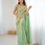 Green tissue satin sequins saree with unstitched blouse piece.