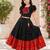 Black cotton narayan pet zari weaving boarder lehenga choli for kids