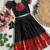 Black cotton narayan pet zari weaving boarder lehenga choli for kids