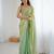 Green tissue satin sequins saree with unstitched blouse piece.