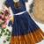 Blue cotton narayan pet zari weaving boarder lehenga choli for kids