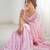 Pink georgette sequins saree with unstitched blouse piece.