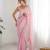 Pink georgette sequins saree with unstitched blouse piece.