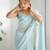 Sky blue georgette sequins saree with unstitched blouse piece.