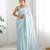 Sky blue georgette sequins saree with unstitched blouse piece.