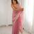 Pink tissue satin sequins saree with unstitched blouse piece.