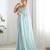 Sky blue georgette sequins saree with unstitched blouse piece.