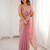 Pink tissue satin sequins saree with unstitched blouse piece.