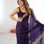 Purple tissue satin sequins saree with unstitched blouse piece.