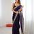 Purple tissue satin sequins saree with unstitched blouse piece.