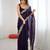 Purple tissue satin sequins saree with unstitched blouse piece.