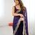Purple tissue satin sequins saree with unstitched blouse piece.