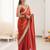 Oeange tissue satin solid saree with unstitched blouse piece.