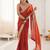 Oeange tissue satin solid saree with unstitched blouse piece.