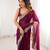 Wine tissue satin sequins saree with unstitched blouse piece.
