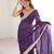 Purple tissue satin solid saree with unstitched blouse piece.