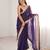 Purple tissue satin solid saree with unstitched blouse piece.