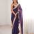 Purple tissue satin solid saree with unstitched blouse piece.