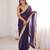 Purple tissue satin solid saree with unstitched blouse piece.