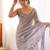 Lialc tissue satin embroidered saree with unstitched blouse piece.