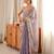 Lialc tissue satin embroidered saree with unstitched blouse piece.