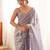 Lialc tissue satin embroidered saree with unstitched blouse piece.