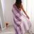 Lilac tissue satin striped saree with unstitched blouse piece.