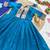 turquoise blue color rich zari border silk blend anarkali gown set