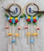 decorative peacock bangle with flower moti latkan hanging  handmade toran door hanging decor (pack of 2)