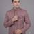 Pink jacquard open indowestern suit for men