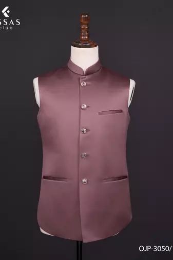 Pink premium jacquard nehru jacket for men