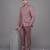 Pink jacquard bandhgala suit for men