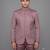 Pink jacquard bandhgala suit for men