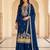 Royal Blue Pakistani Salwar Suit with Palazzo & Dupatta