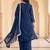 Royal Blue Pakistani Salwar Suit with Palazzo & Dupatta