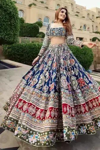 Royal Blue Navratri Lehenga Choli With Dupatta