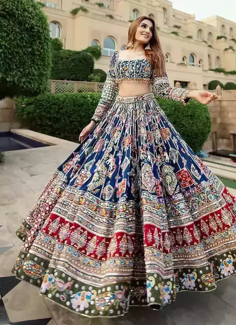 Royal Blue Navratri Lehenga Choli With Dupatta